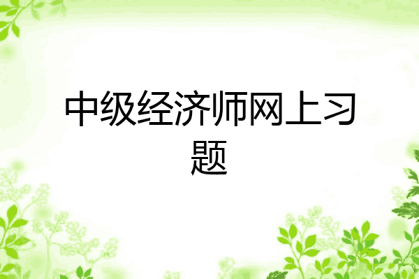 中级经济师网上习题