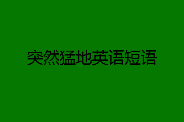 突然猛地英语短语