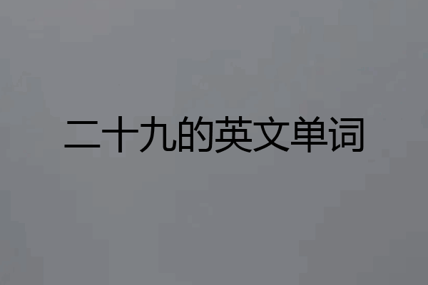 二十九的英文单词