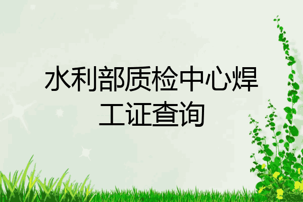 水利部质检中心焊工证查询