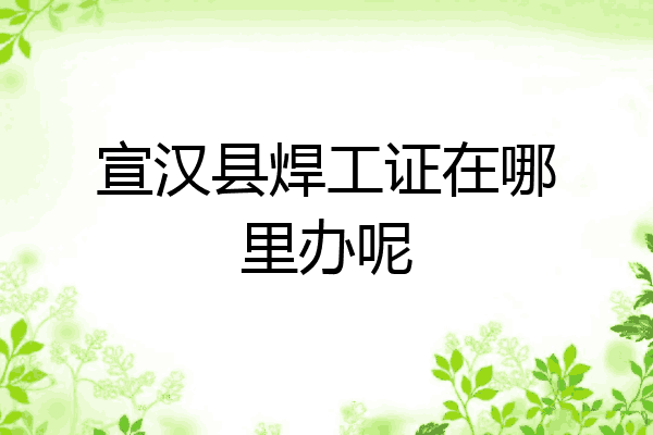 宣汉县焊工证在哪里办呢