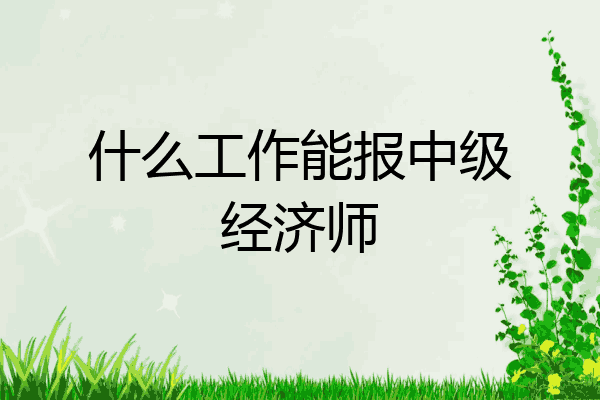 什么工作能报中级经济师