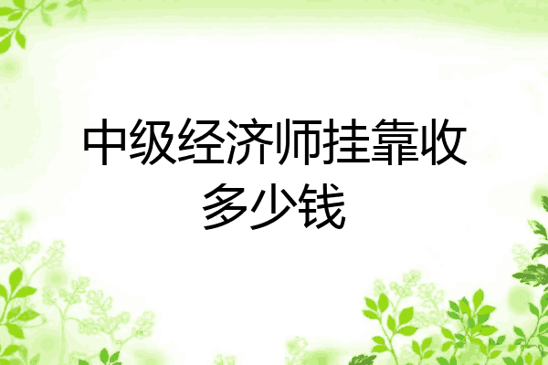 中级经济师挂靠收多少钱