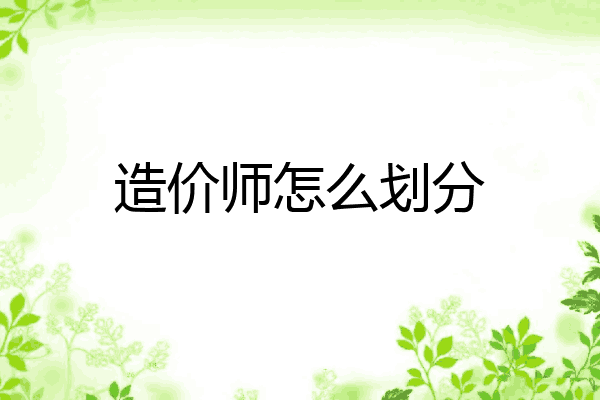 造价师怎么划分