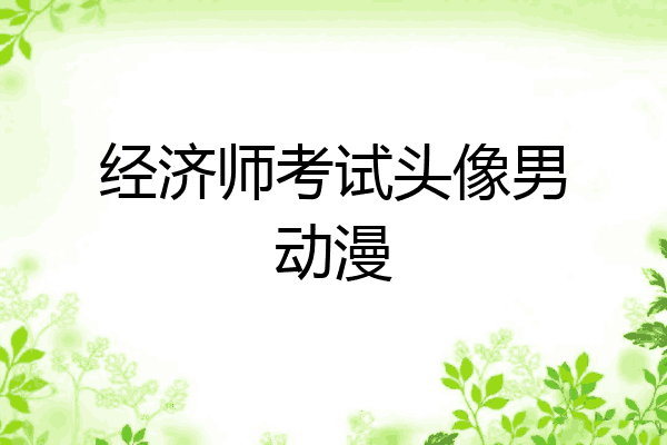 经济师考试头像男动漫