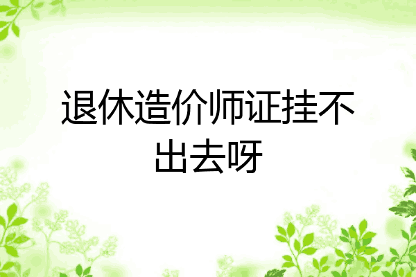 退休造价师证挂不出去呀