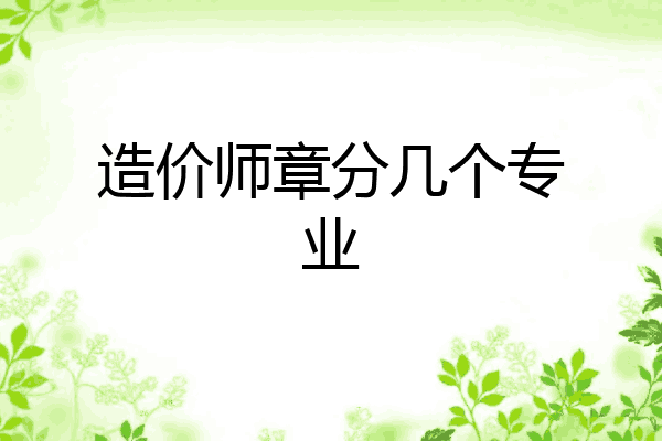 造价师章分几个专业