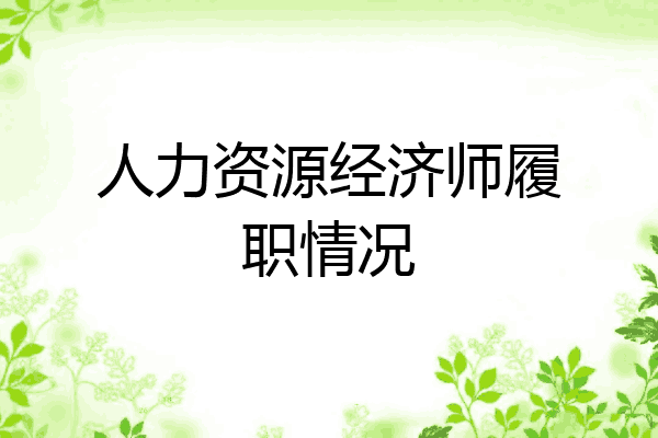 人力资源经济师履职情况
