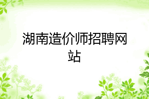 湖南造价师招聘网站