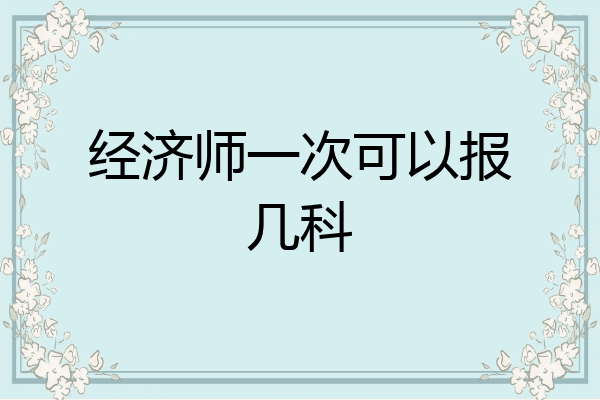 经济师一次可以报几科
