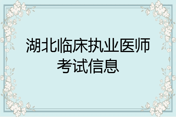 湖北临床执业医师考试信息