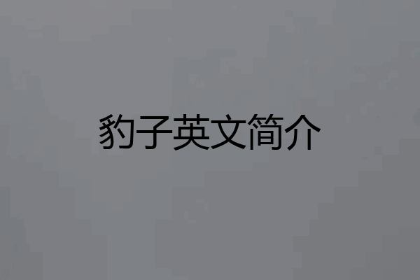 豹子英文简介