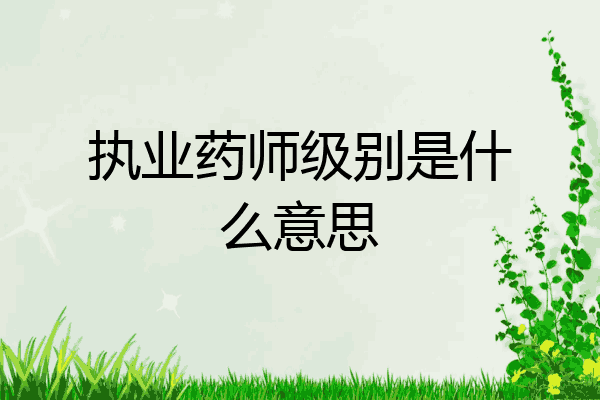 执业药师级别是什么意思