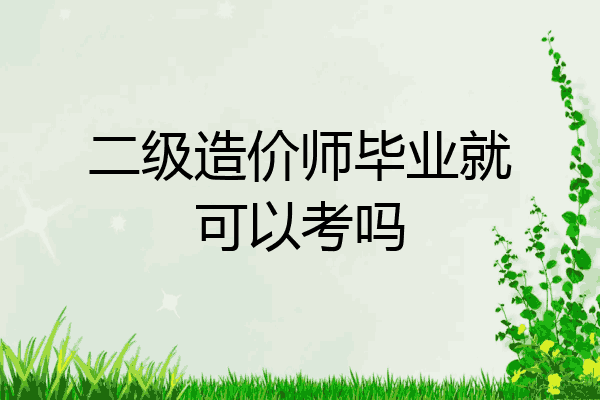 二级造价师毕业就可以考吗