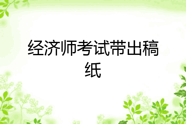 经济师考试带出稿纸