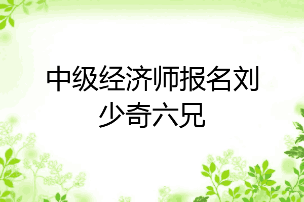 中级经济师报名刘少奇六兄