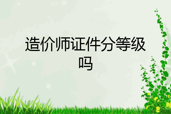 造价师证件分等级吗