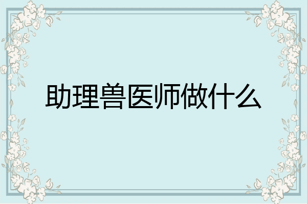 助理兽医师做什么