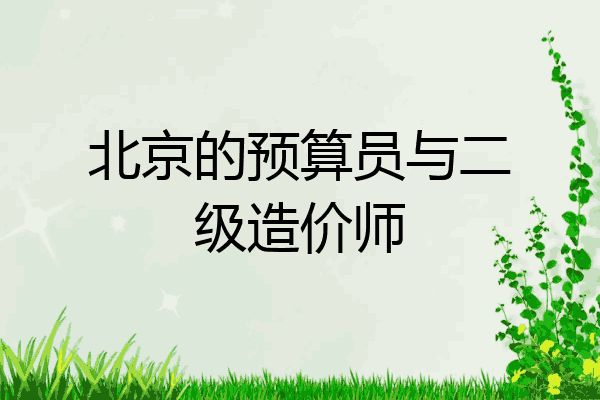 北京的预算员与二级造价师