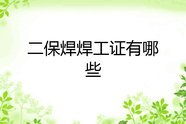 二保焊焊工证有哪些