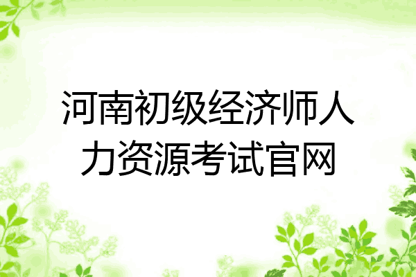 河南初级经济师人力资源考试官网