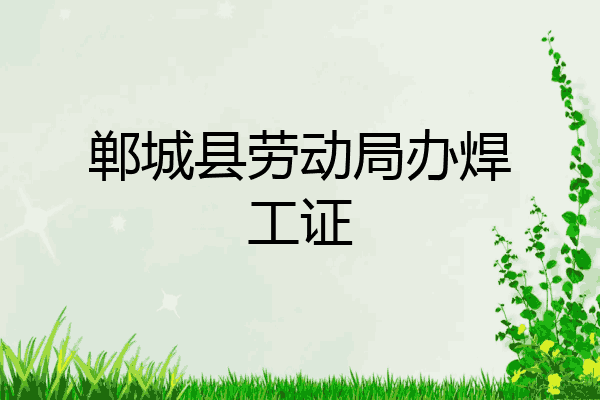 郸城县劳动局办焊工证