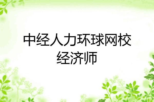 中经人力环球网校经济师