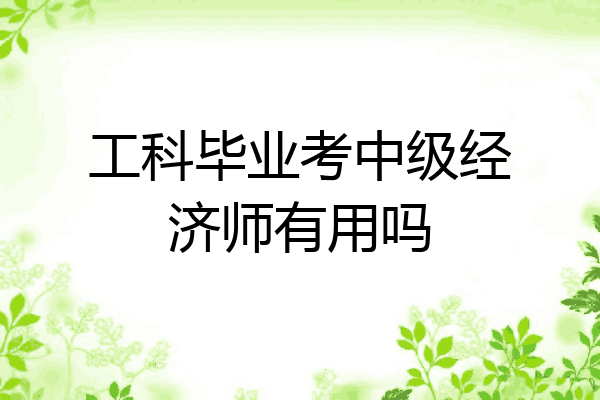 工科毕业考中级经济师有用吗