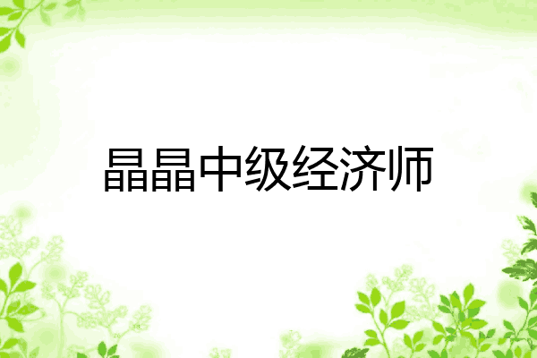 晶晶中级经济师