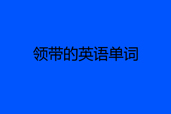 领带的英语单词