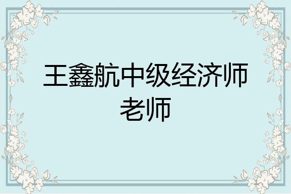 王鑫航中级经济师老师