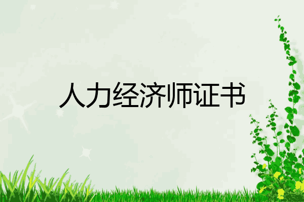 人力经济师证书