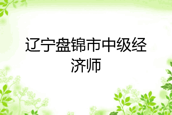 辽宁盘锦市中级经济师
