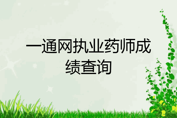 一通网执业药师成绩查询