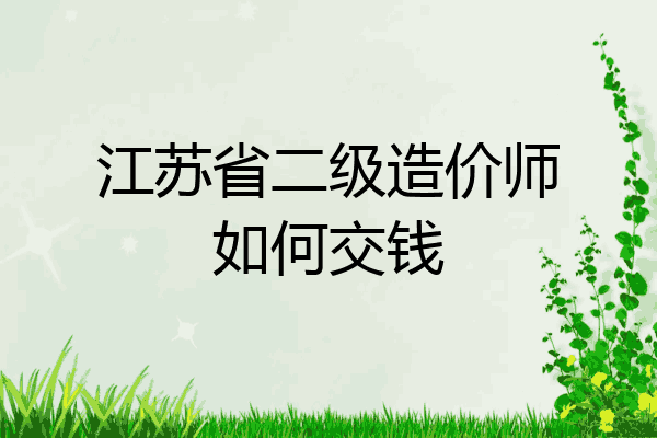 江苏省二级造价师如何交钱