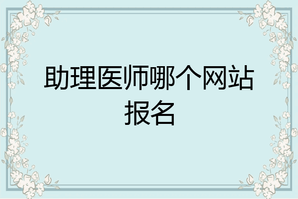 助理医师哪个网站报名