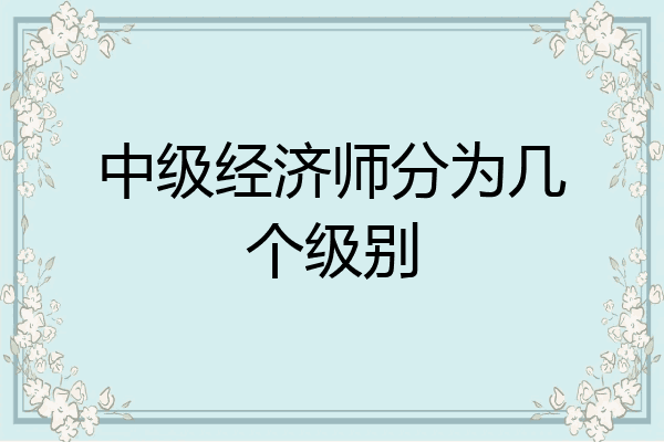 中级经济师分为几个级别
