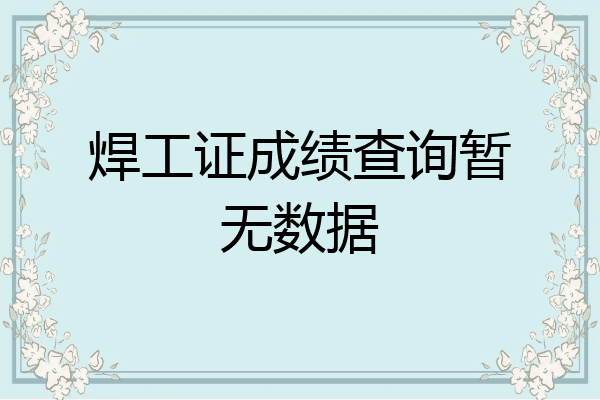 焊工证成绩查询暂无数据