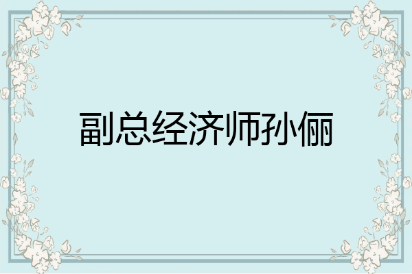 副总经济师孙俪