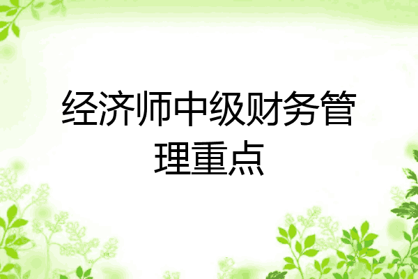 经济师中级财务管理重点
