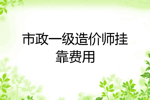 市政一级造价师挂靠费用