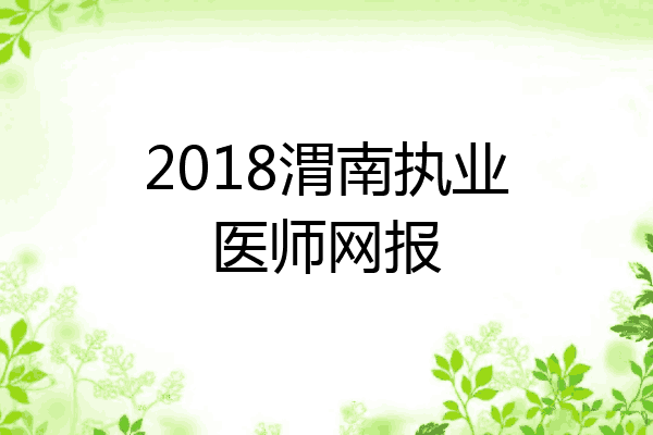 2018渭南执业医师网报
