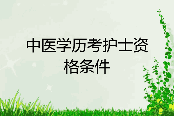 中医学历考护士资格条件