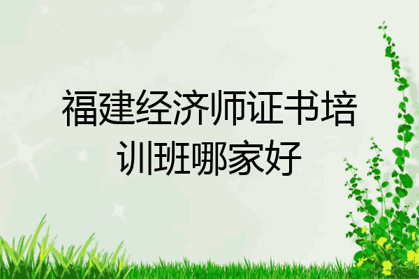 福建经济师证书培训班哪家好