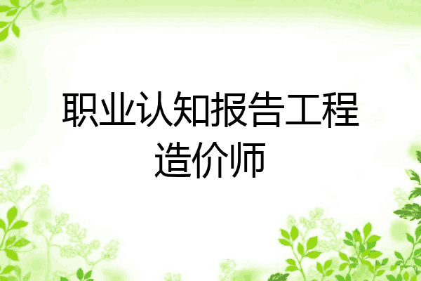 职业认知报告工程造价师