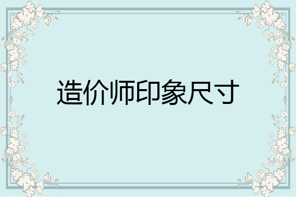 造价师印象尺寸
