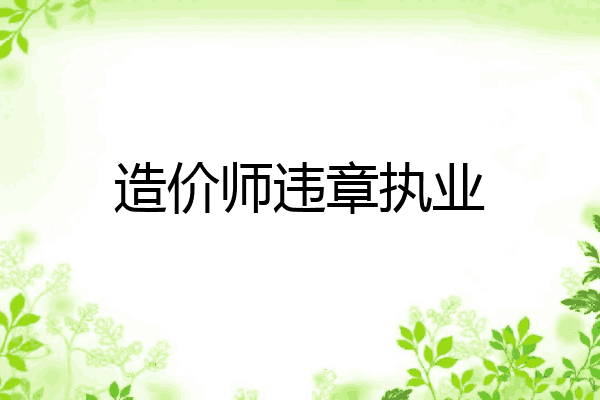 造价师违章执业