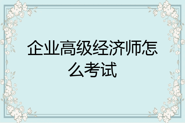 企业高级经济师怎么考试
