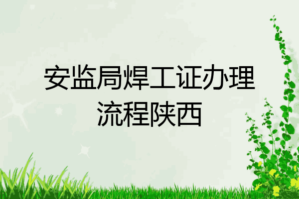 安监局焊工证办理流程陕西