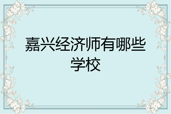 嘉兴经济师有哪些学校